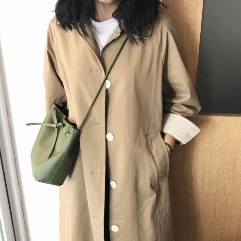 Stylish Leather Womens Shoulder Bucket Bag Crossbody Bag For Women
