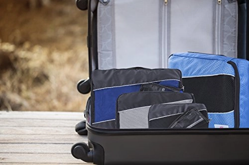 Suvelle 3Pc Set Packing Cubes Nylon Travel Luggage Organizers & Compression Pouches
