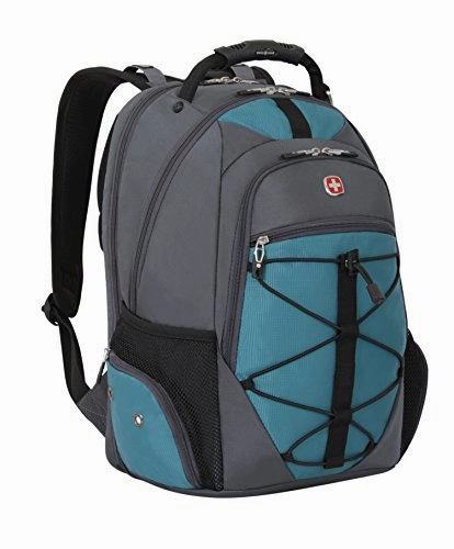 Swiss Gear Sa6799 Gray With Teal Tsa Friendly Scansmart Laptop Backpack - Fits Most 15 Inch Laptops
