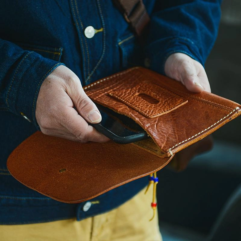 Tan Cool Leather Mens Long Wallet Brown Clutch Wallet Vintage Large Long Wallet Purse For Men