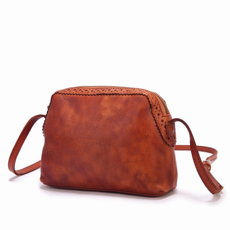 Tan Womens Leather Small Crossbody Purse Green Small Satchel Purse Zip Shoulder Bag for Ladies
