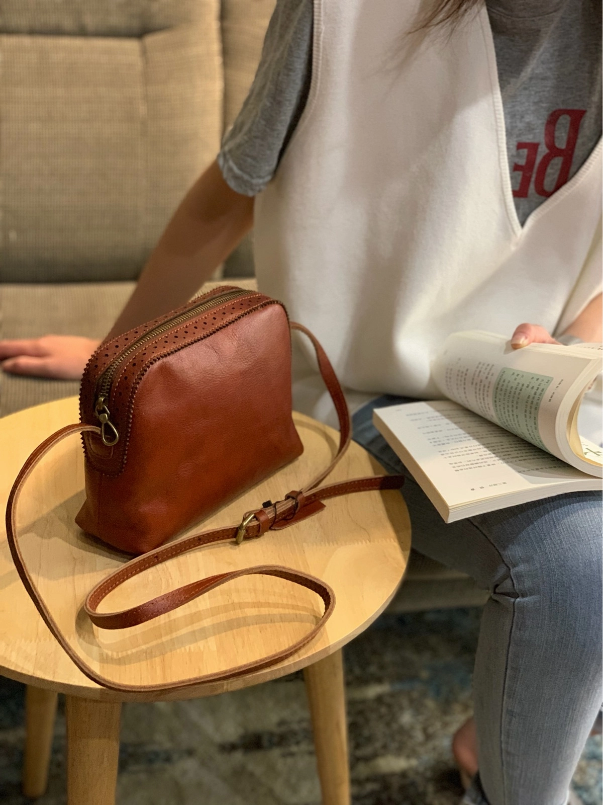 Tan Womens Leather Small Crossbody Purse Green Small Satchel Purse Zip Shoulder Bag for Ladies