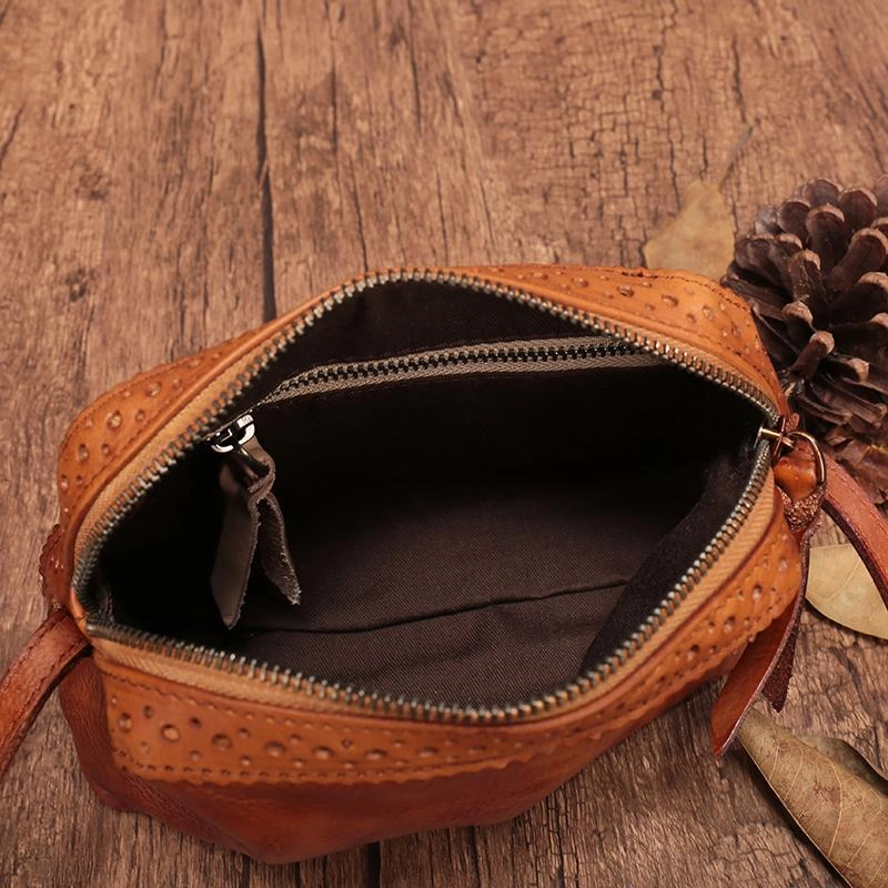 Tan Womens Leather Small Crossbody Purse Green Small Satchel Purse Zip Shoulder Bag for Ladies