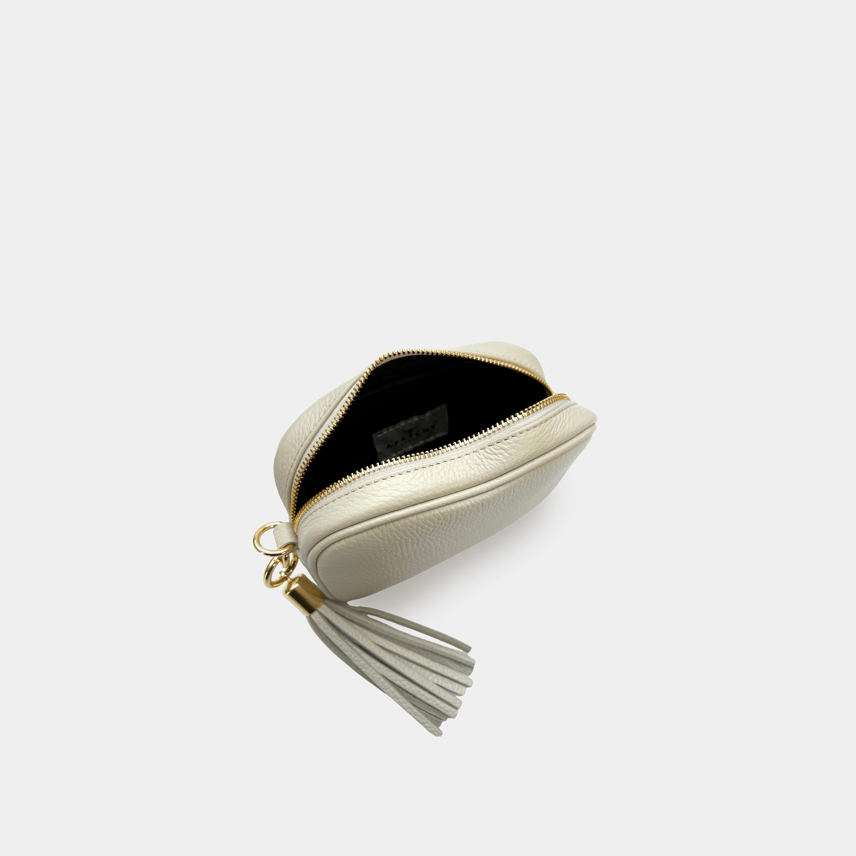 The Mini Tassel Stone Leather Phone Bag With Tan Cheetah Strap