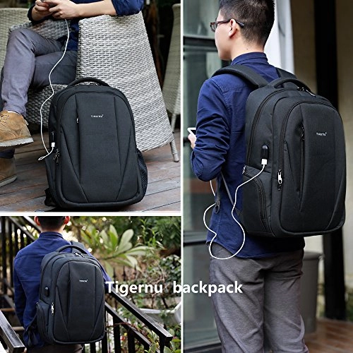 Tigernu Slim Business Laptop Backpack Anti Thief Water Resistant With Usb Charging Port College