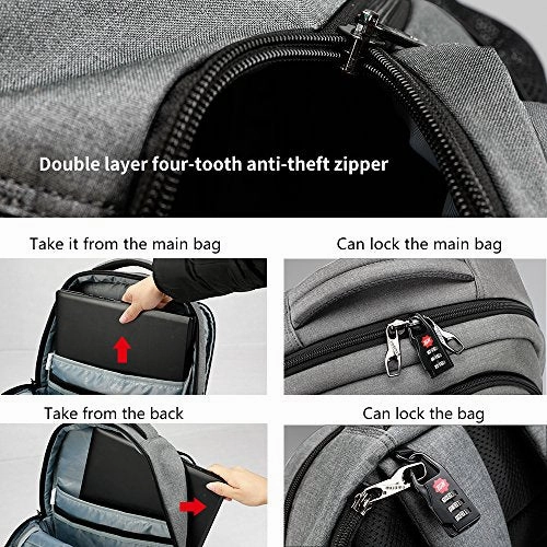 Tigernu Slim Business Laptop Backpack Anti Thief Water Resistant With Usb Charging Port College