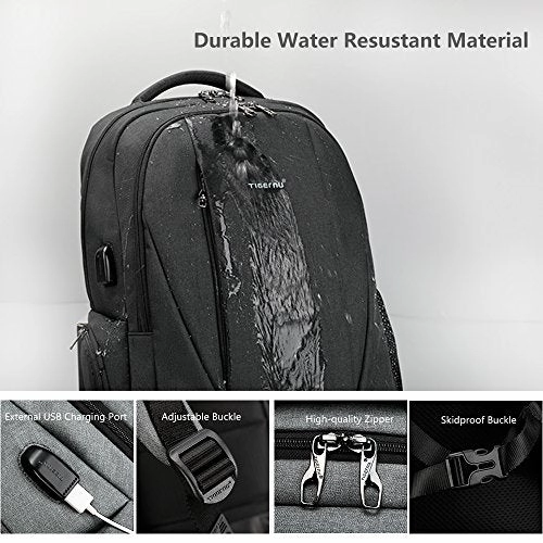 Tigernu Slim Business Laptop Backpack Anti Thief Water Resistant With Usb Charging Port College