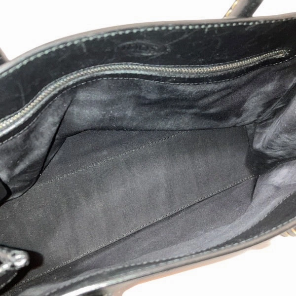 Tod's Black Leather Haircalf Handbag