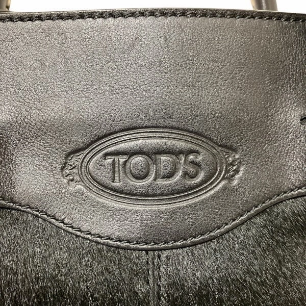 Tod's Black Leather Haircalf Handbag