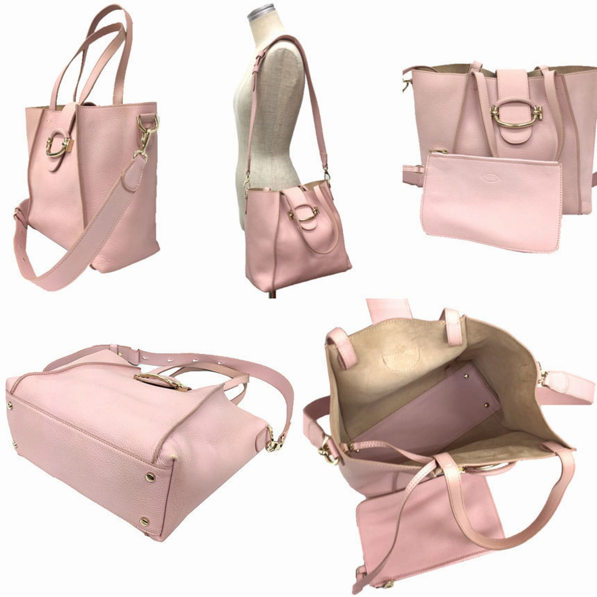 Tod's  Leather Shoulder Bag Tote Bag (Pre-Owned)