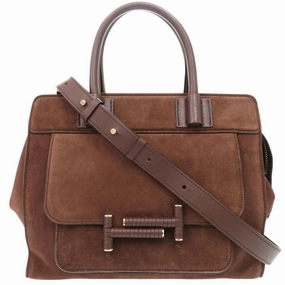 Tod's Suede Leather Handbag Shoulder Bag (Pre-Owned)