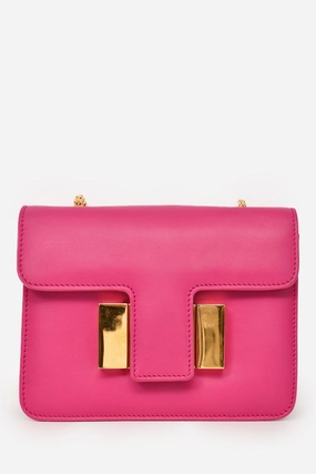 Tom Ford Pink Leather Gold Hardware Crossbody Bag (As Is)