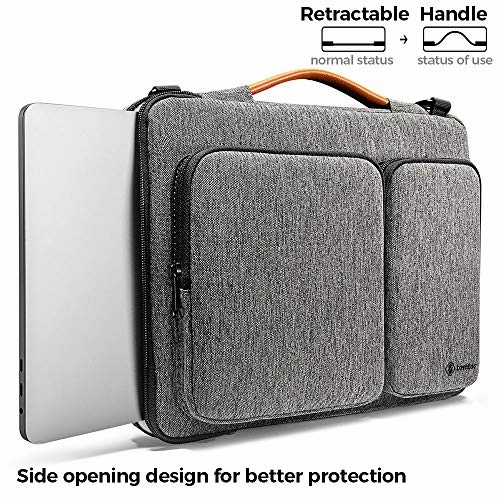 tomtoc Laptop Shoulder Bag for 13.5 Inch New Microsoft Surface Laptop 4/3/2/1, Surface Book 3/2/1, 360 Protective Case Fit 13-inch Old MacBook Air/ Pro, Acer Swift 3, Waterproof Accessory Sleeve