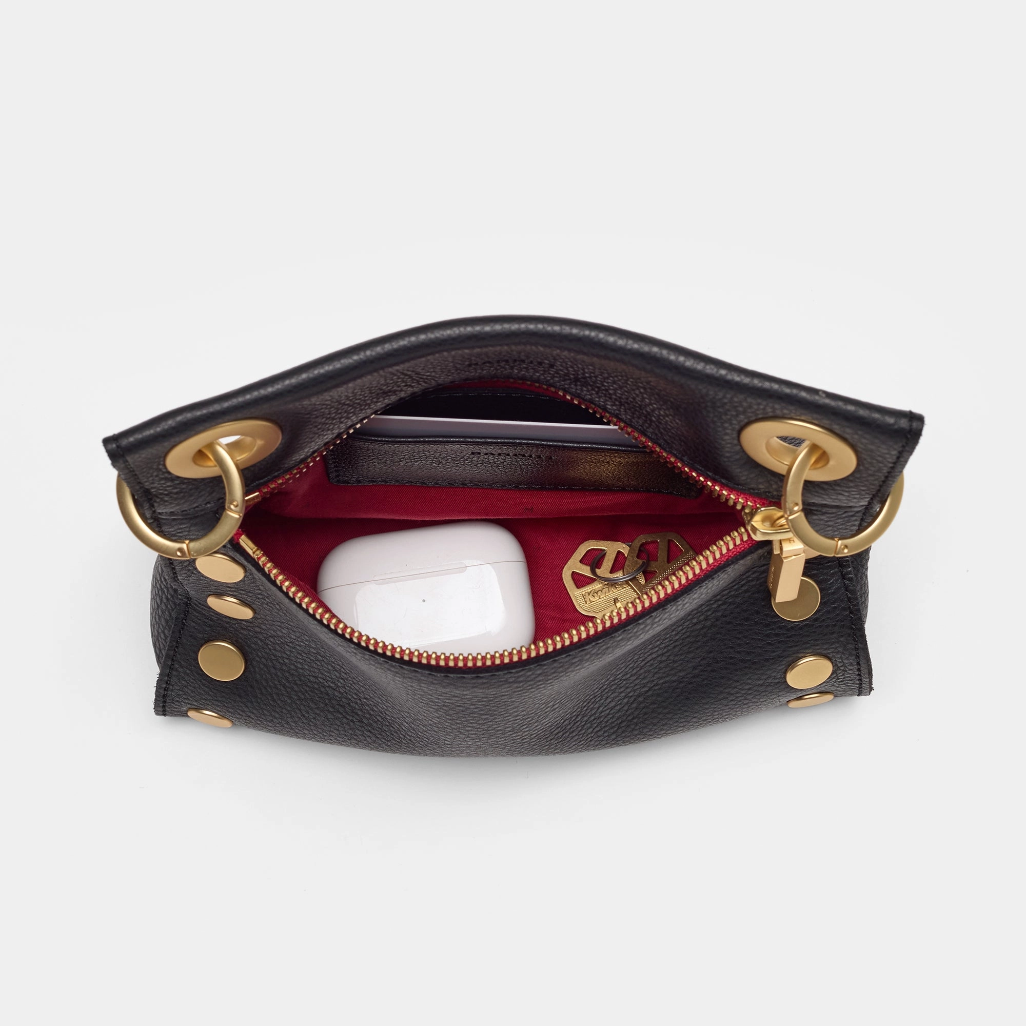 Tony | Black/Brushed Gold Red Zip | Sml