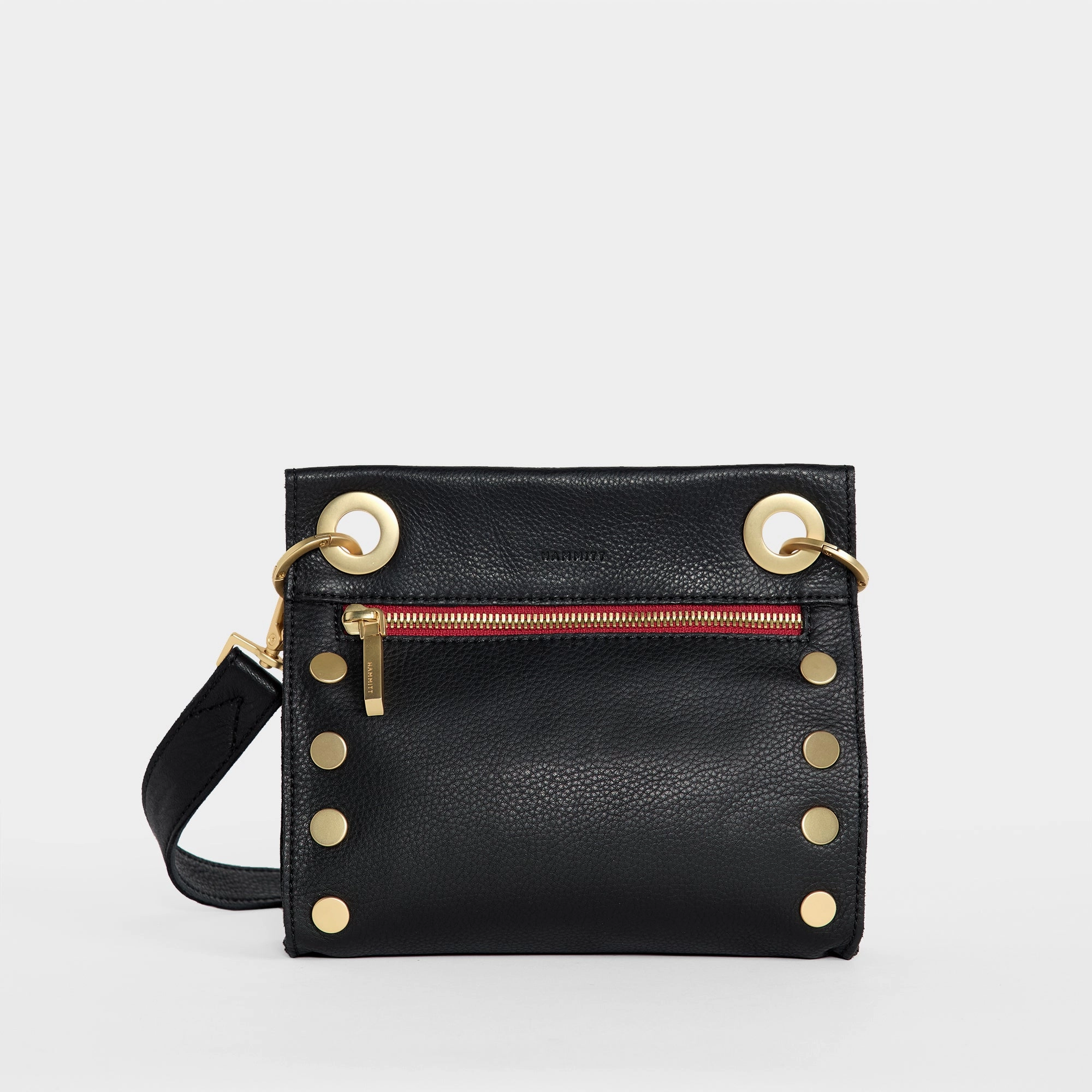 Tony | Black/Brushed Gold Red Zip | Sml
