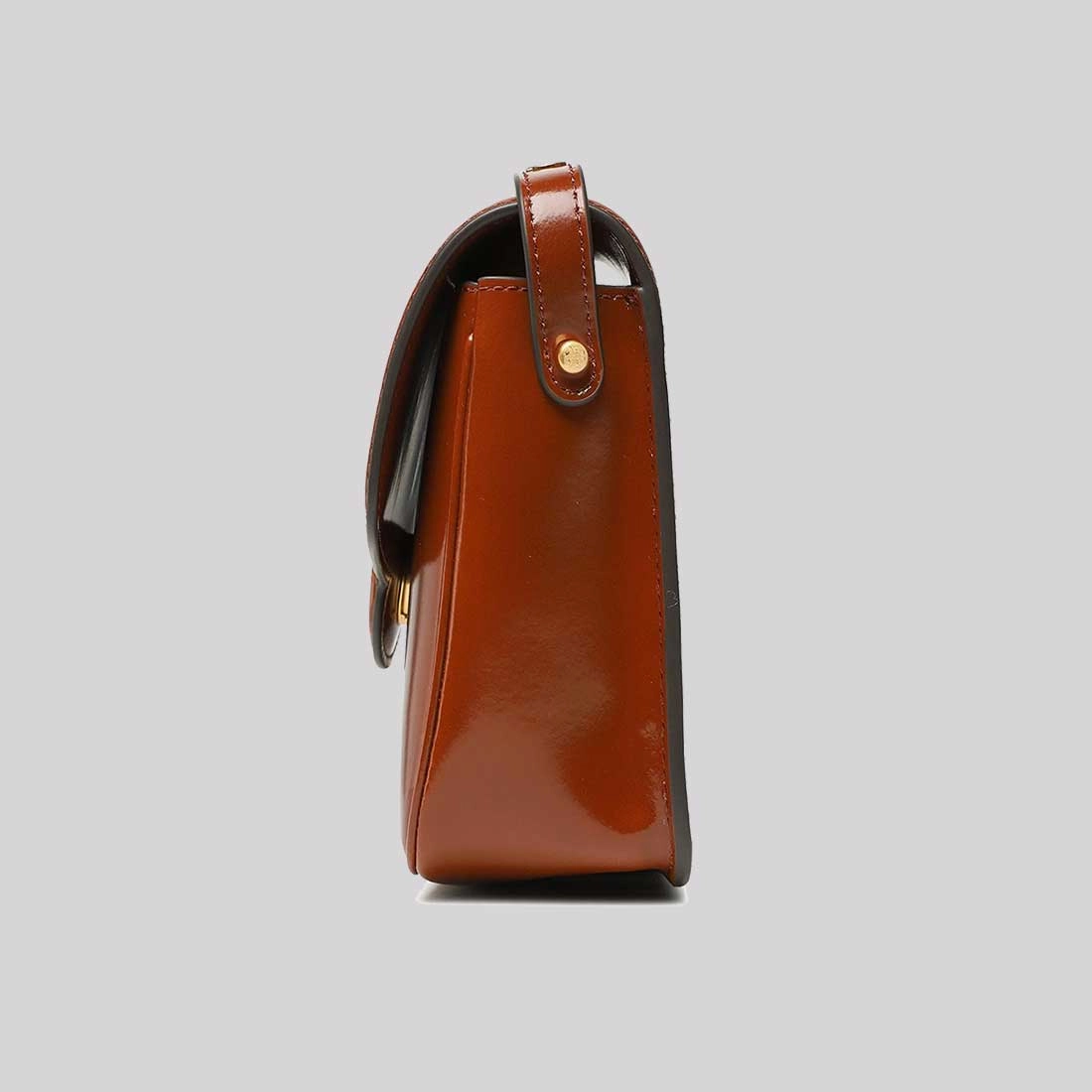 TORY BURCH Robinson Spazzolato Convertible Shoulder Bag Dark Sienna 143122