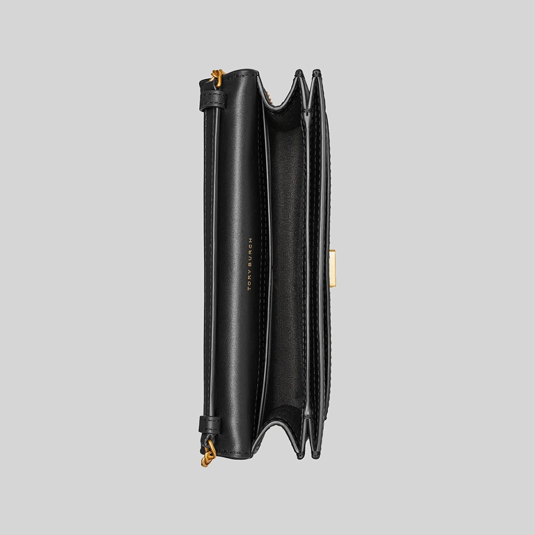TORY BURCH T Monogram Chain Wallet Black 152140