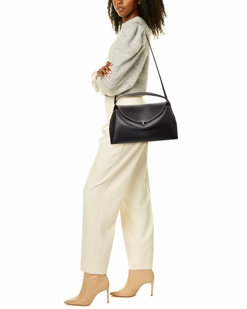 TOTEME T-Lock Top Handle Leather Satchel