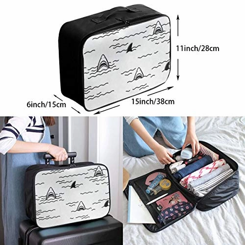 Travel Bags Cute Ocean Shark Mouth Portable Duffel Fabulous Trolley Handle Luggage Bag