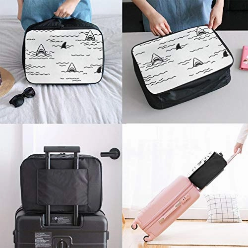 Travel Bags Cute Ocean Shark Mouth Portable Duffel Fabulous Trolley Handle Luggage Bag