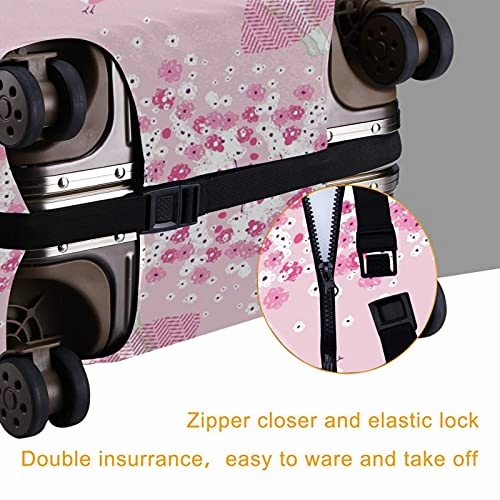 Travel Luggage CoverRabbit Girl With BalloonWashable Elastic Durable , With Concealed Zipper Suitcase Protector Fits For 22-24 Inch -M.