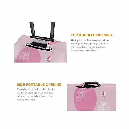 Travel Luggage CoverRabbit Girl With BalloonWashable Elastic Durable , With Concealed Zipper Suitcase Protector Fits For 22-24 Inch -M.