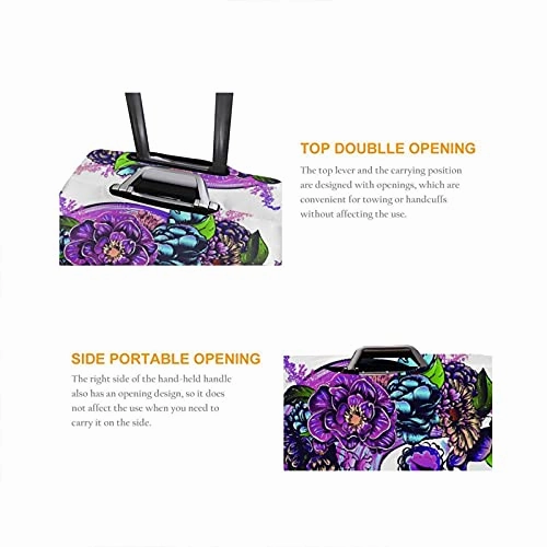 Travel Luggage CoverSugar Skull Girl In Decorative Flower WreathWashable Elastic Durable , With Concealed Zipper Suitcase Protector Fits For 29-32 Inch -XL.