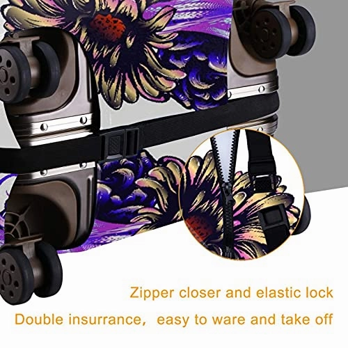 Travel Luggage CoverSugar Skull Girl In Decorative Flower WreathWashable Elastic Durable , With Concealed Zipper Suitcase Protector Fits For 29-32 Inch -XL.