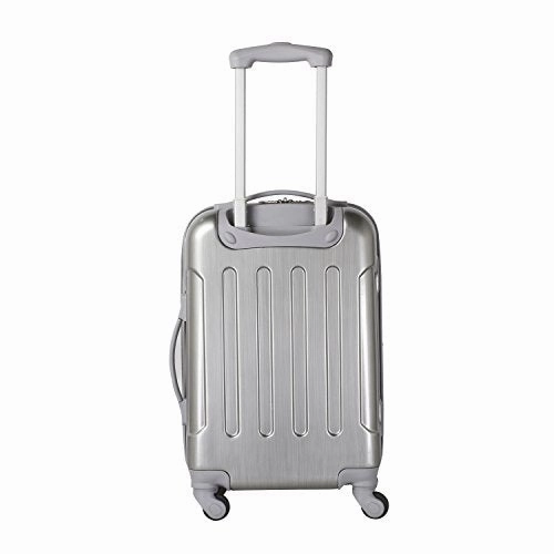 Travelers Club Polaris Hardside Metallic Spinner Luggage, Silver, Carry-On 20-Inch