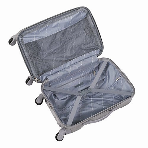Travelers Club Polaris Hardside Metallic Spinner Luggage, Silver, Carry-On 20-Inch