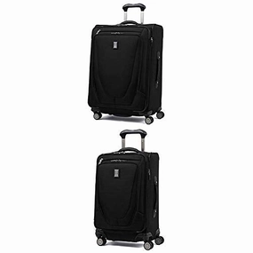 Travelpro Luggage Crew 11 25" Expandable Spinner Suitcase W/Suiter   20" Carry-On Spinner (Black)