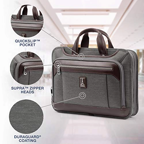 Travelpro Travlepro Luggage Platinum Elite 16" Carry-on Slim Business Computer Briefcase, Vintage Grey, One Size