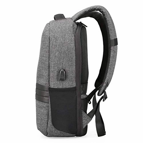 TRE Business Laptop Backpack Water Resistant Anti-Theft College Backpack with USB Charging Port Computer Backpacks for Women Men, Casual Hiking Travel Daypack (Color : Gray)