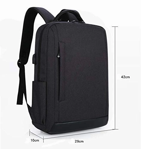 TRE Deluxe Black Waterproof Laptop Backpack 15 Inch Travel Gear Bag Business Trip Computer Daypack Double Laptop Compartment (Color : A2)