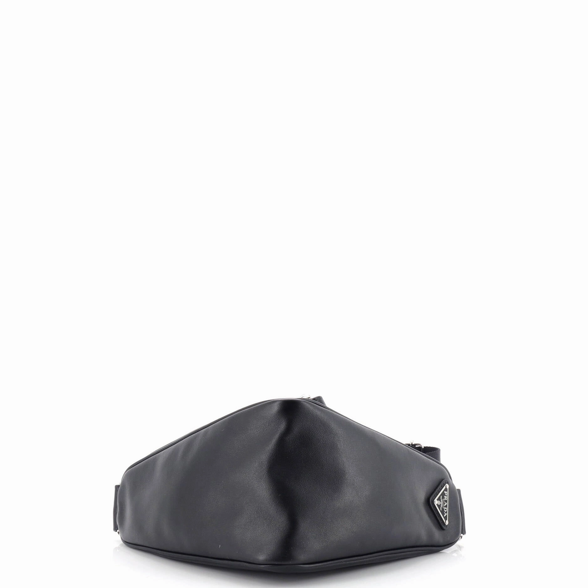 Triangle Logo Zip Crossbody Bag Leather Small