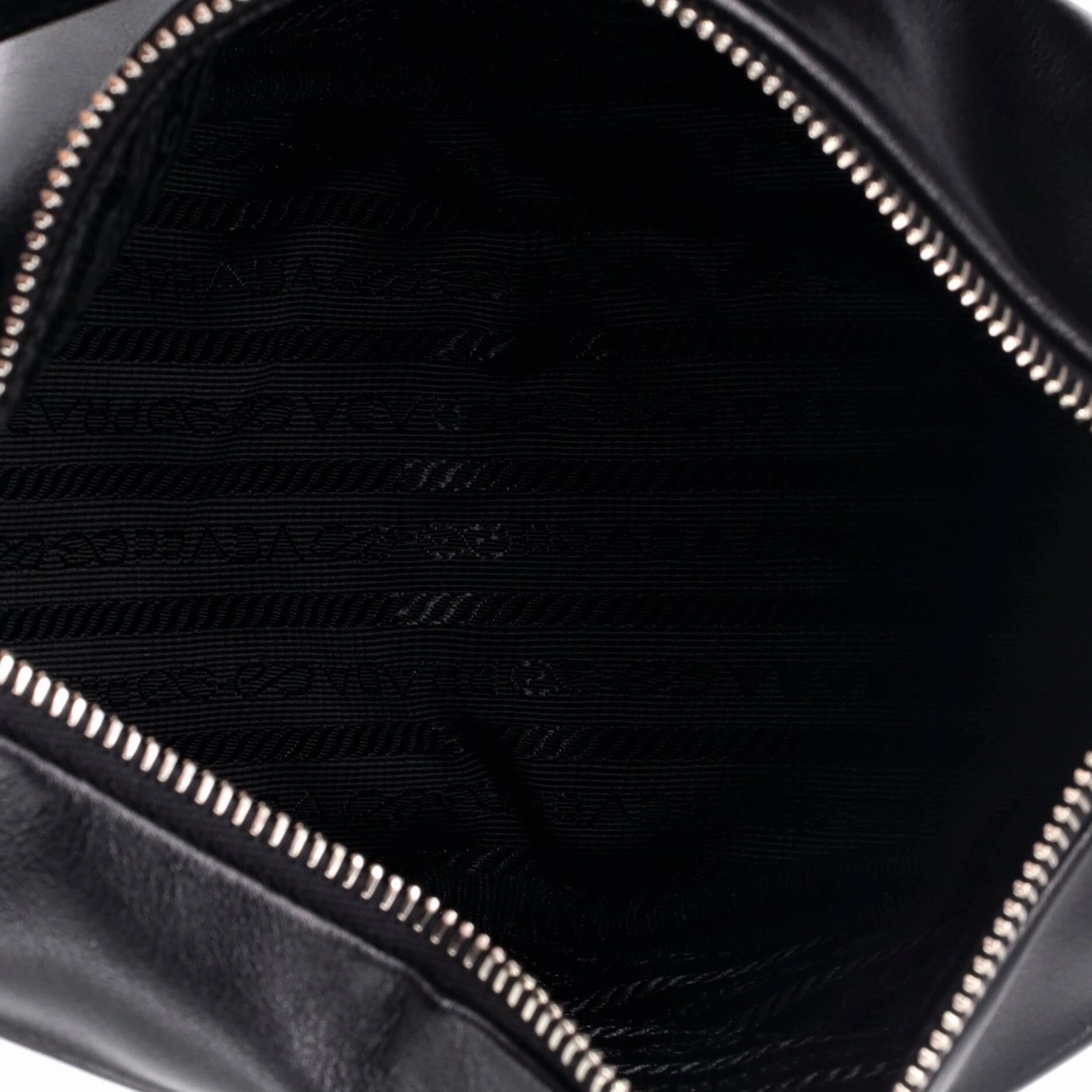 Triangle Logo Zip Crossbody Bag Leather Small