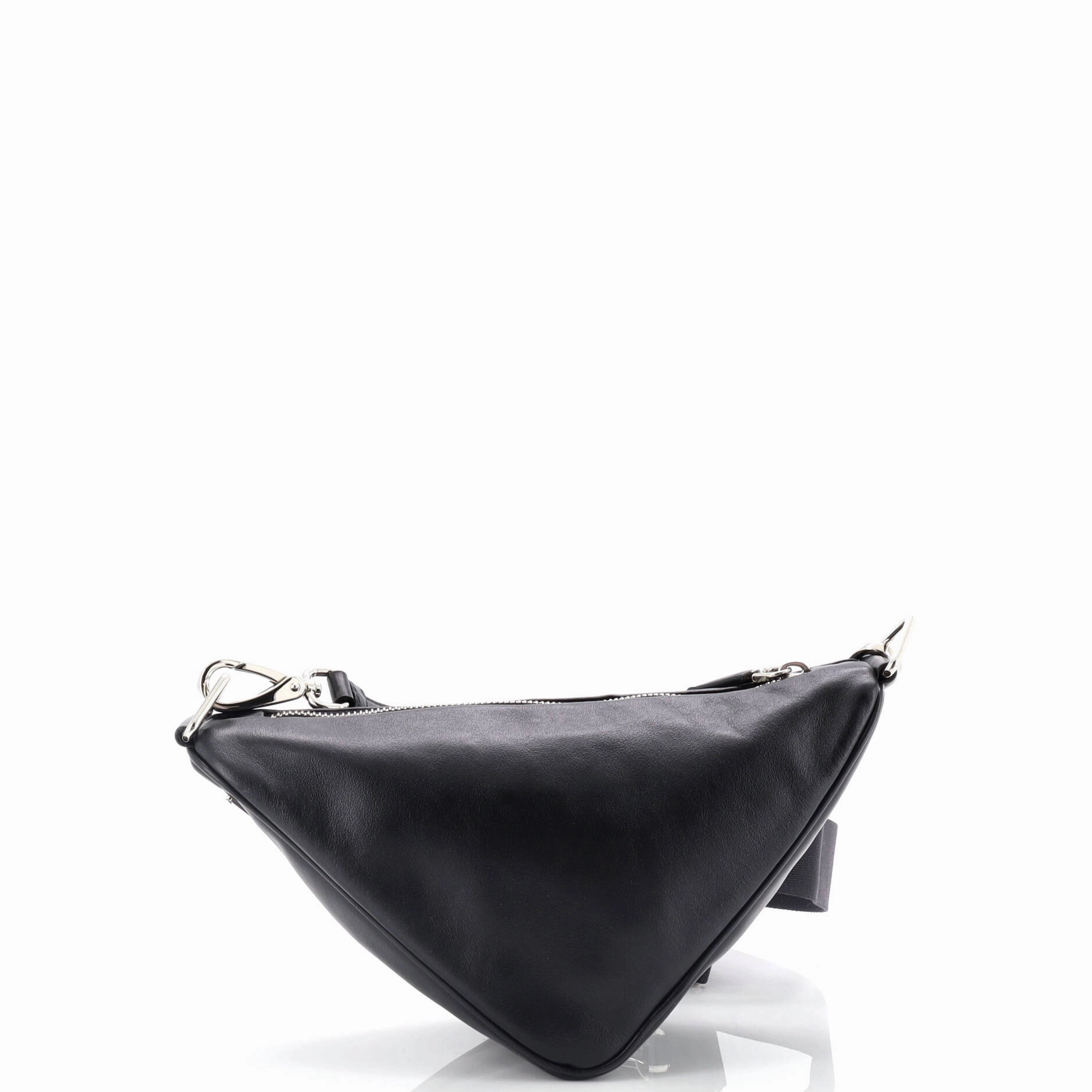Triangle Logo Zip Crossbody Bag Leather Small