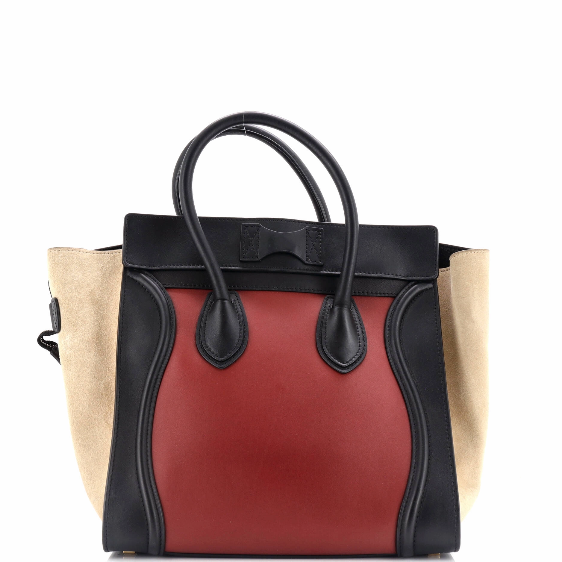 Tricolor Luggage Bag Leather Micro