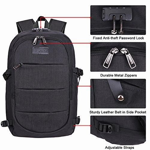 Tzowla Business Laptop Backpack Water Resistant Anti-Theft College Backpack with USB Charging