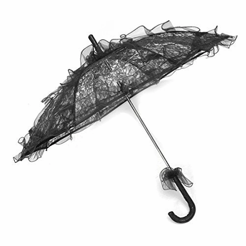 Umbrella - Toogoo(R)Lace Parasol Wedding Lace Flower Wedding Bride Parasol Umbrella Black