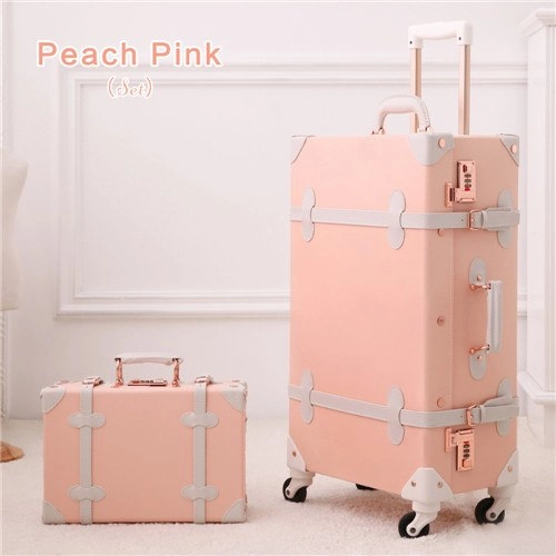 Uniwalker 20"22" 24" 26" Drawbars&Pu Leather Retro Luggage Suitcase Travel Trolley Case Rolling