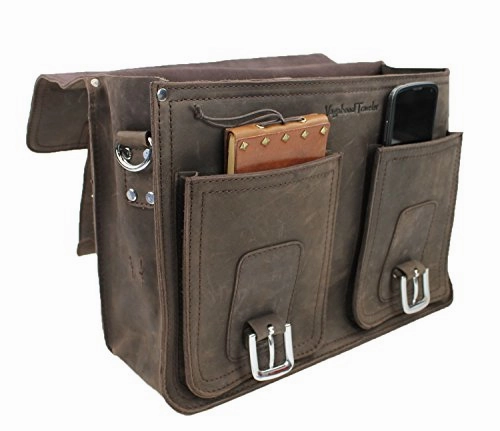 Vagabond Traveler 20" Super Large Full Grain Leather Briefcase Heavy 8Lb Lb08. Vintage Brown