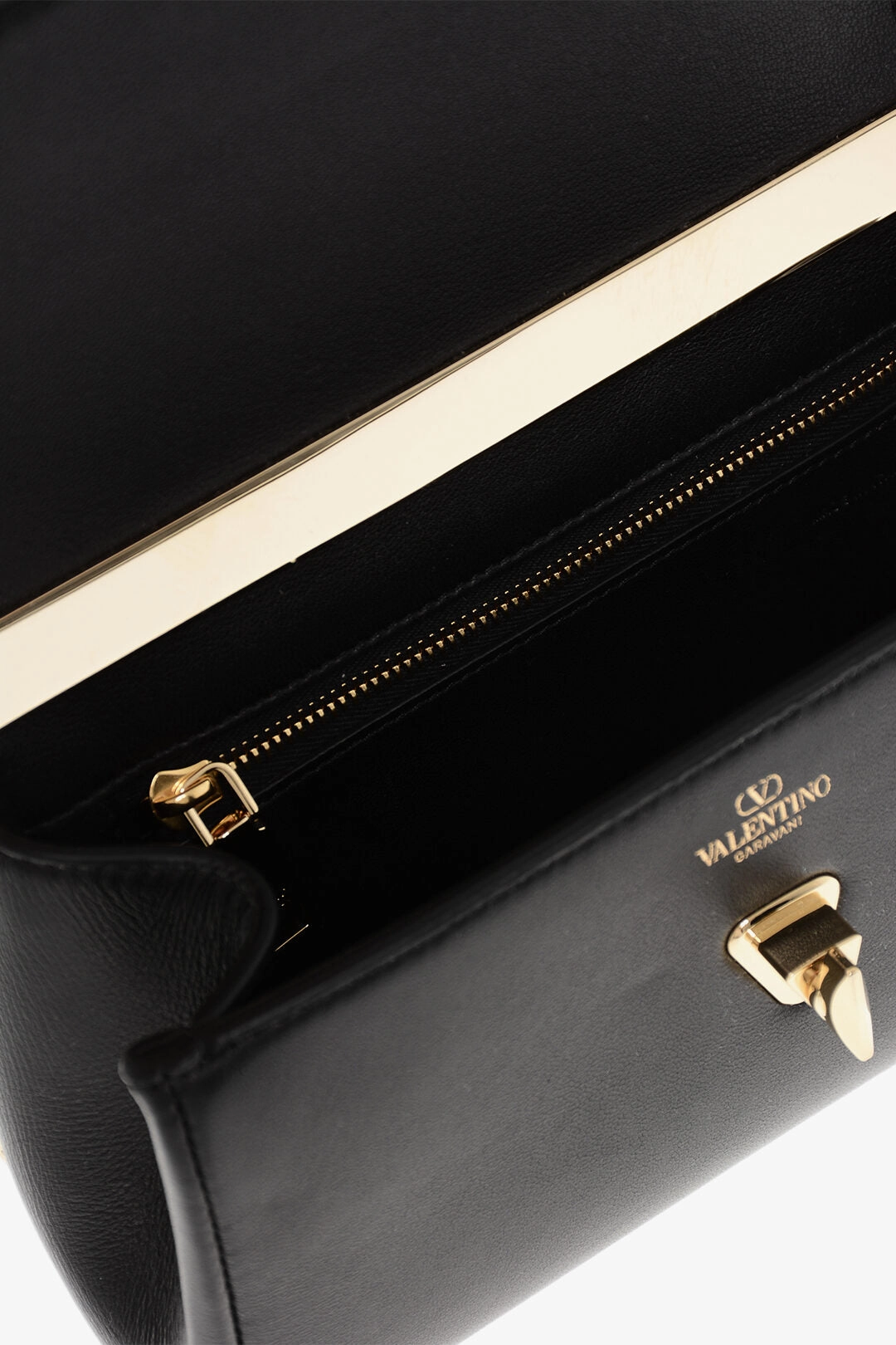 Valentino Leather Crossbody Bag With Logoed Buckle