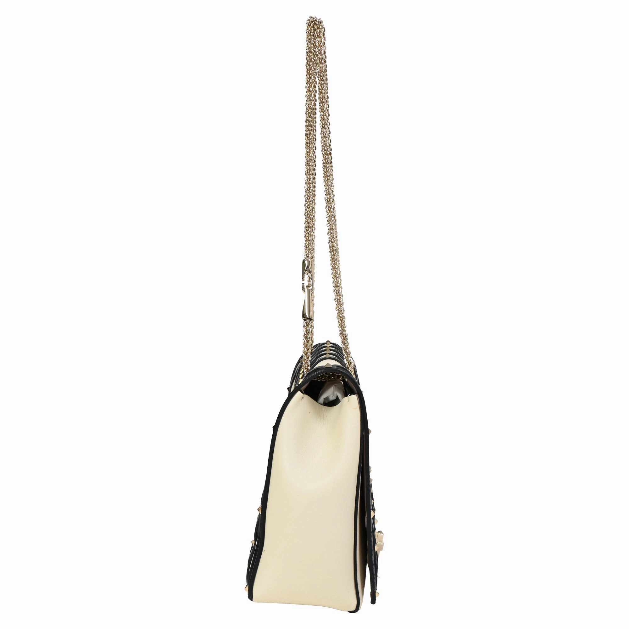 Valentino Quilted Beehive Shoulder Bag Light in Ivory Leather