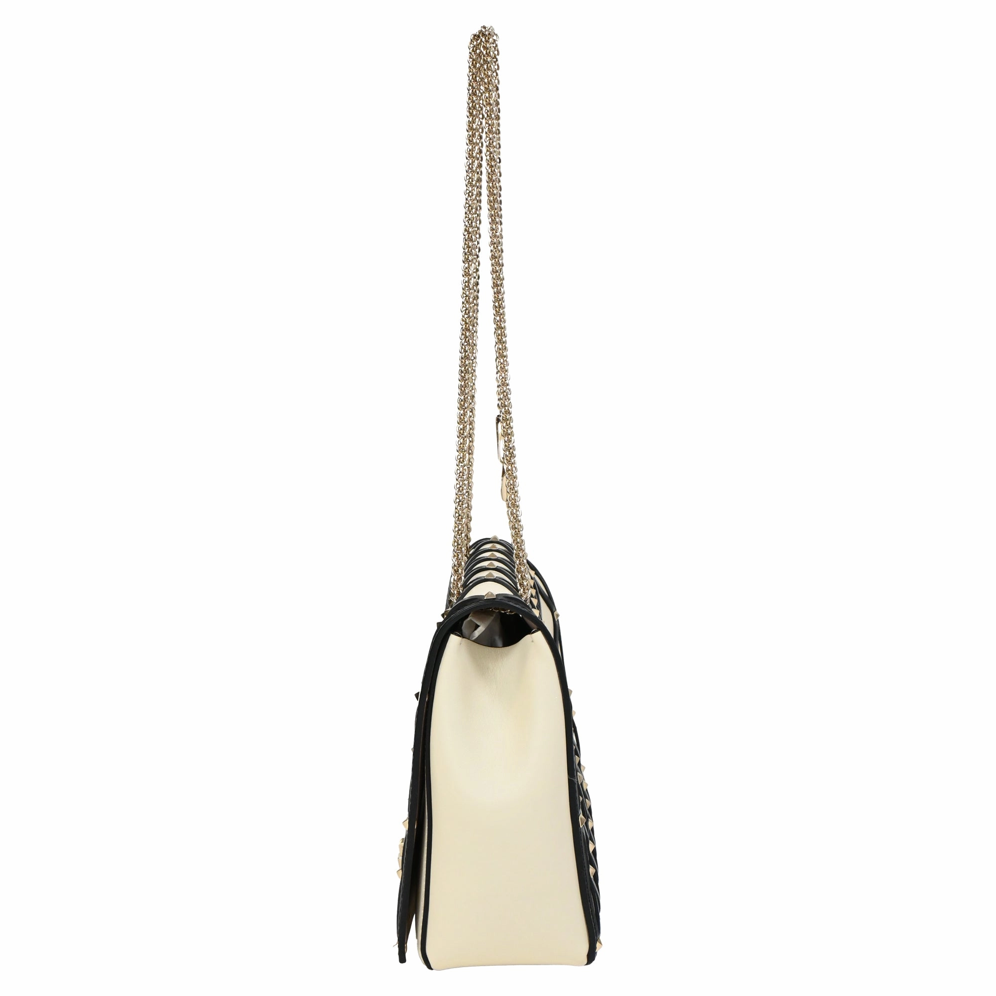 Valentino Quilted Beehive Shoulder Bag Light in Ivory Leather