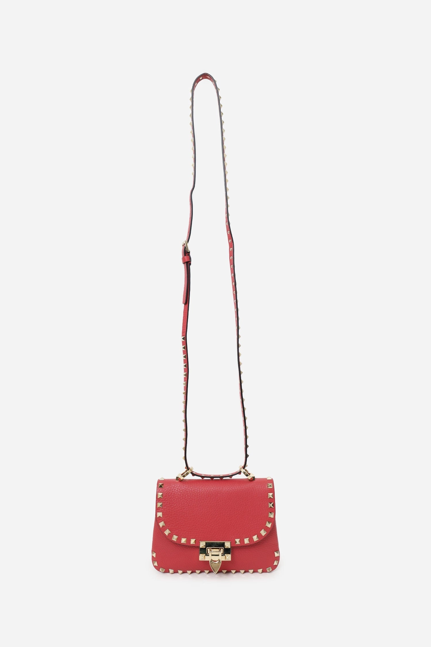 Valentino Red Leather Rockstud Crossbody