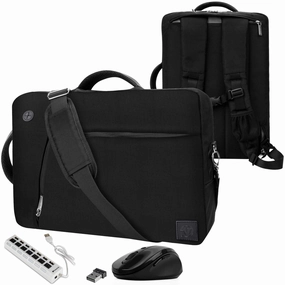 VanGoddy Slate Black Convertible Laptop Bag with USB Hub and Mouse for Huawei Matebook 13, X Pro 13.9", X 13"