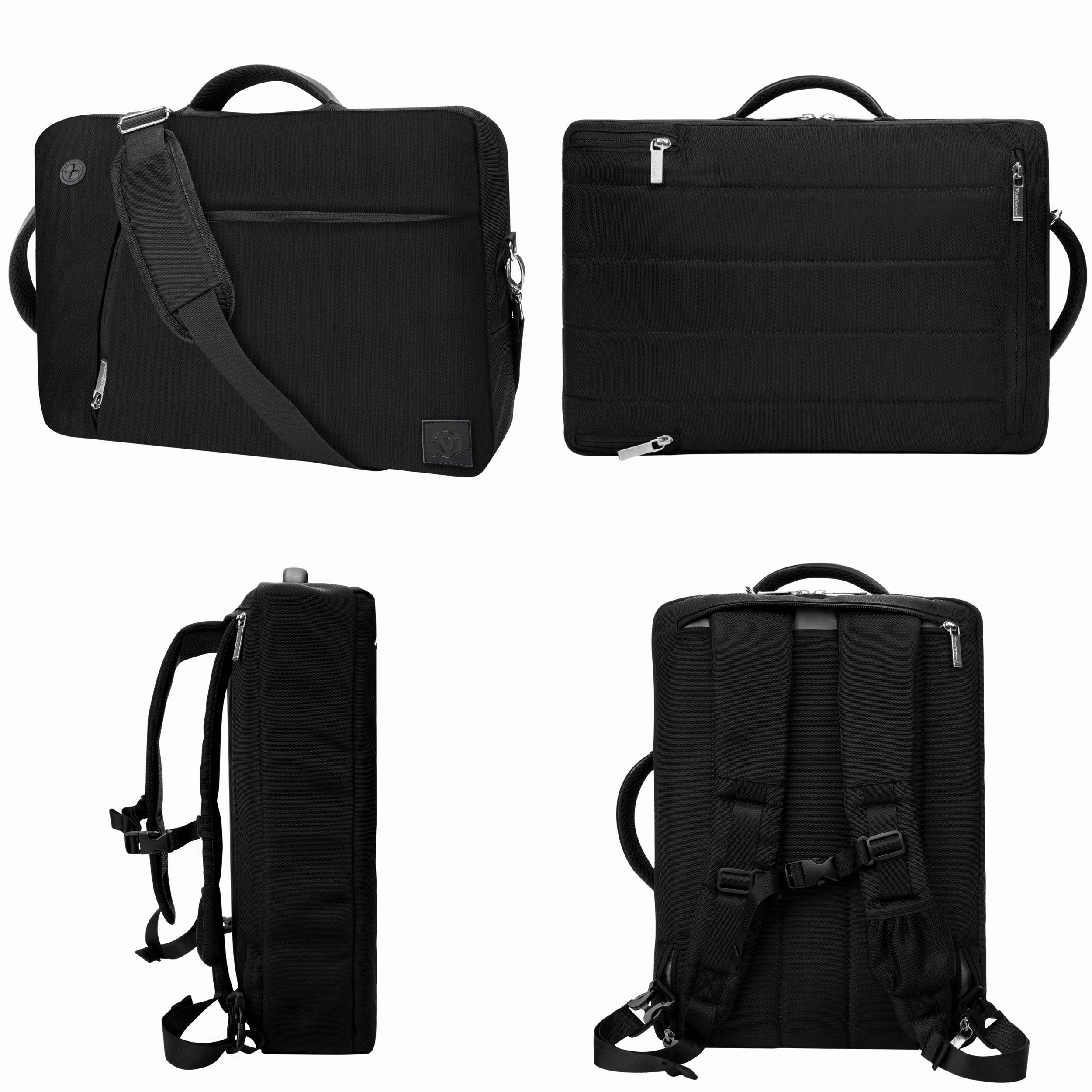 VanGoddy Slate Black Convertible Laptop Bag with USB Hub and Mouse for Huawei Matebook 13, X Pro 13.9", X 13"