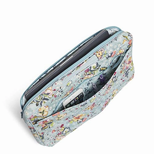 Vera Bradley Women's Signature Cotton Laptop Organizer Tech Accessory, Floating Garden, One Size