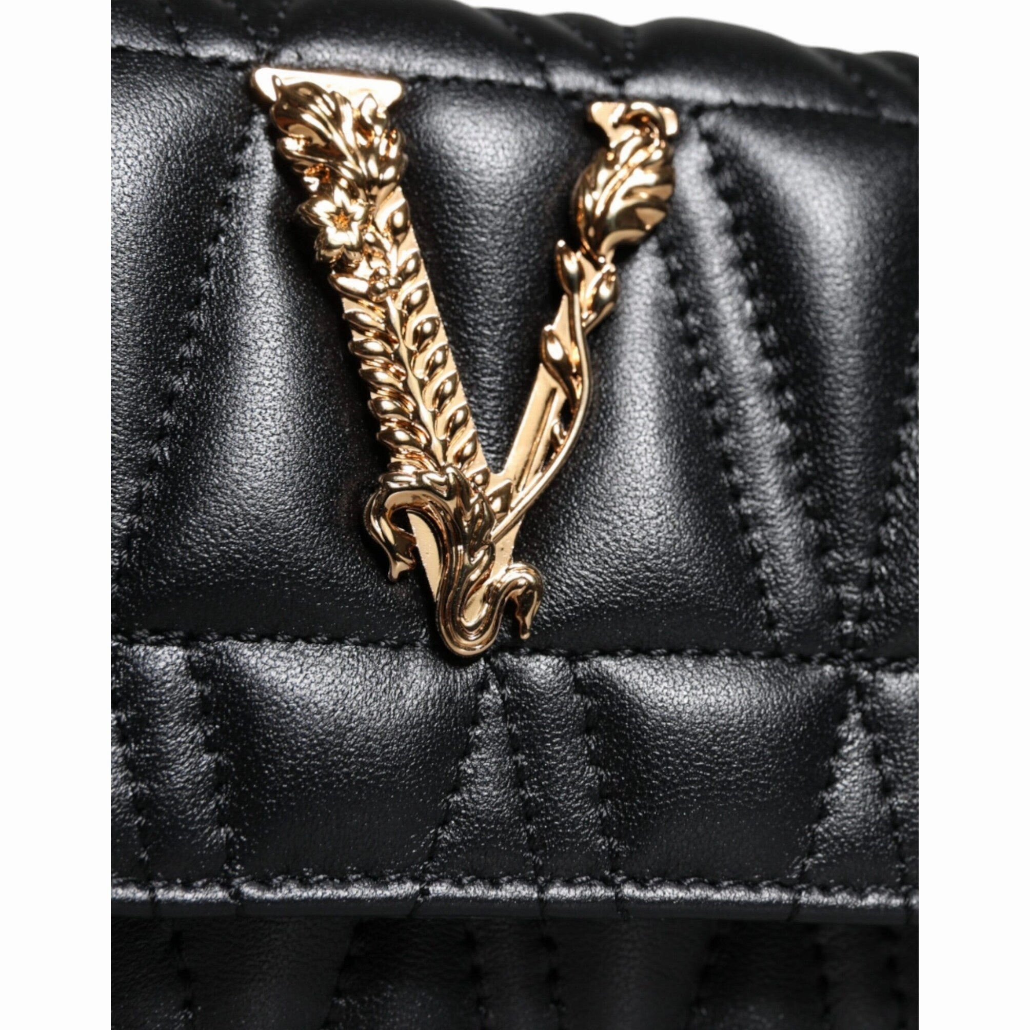 Versace Black Mini Nappa Leather Crossbody Shoulder Women's Bag